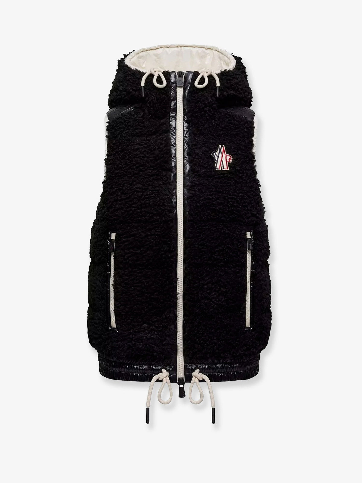 Moncler Grenoble Women's Fleece Hooded Down Jacket Black