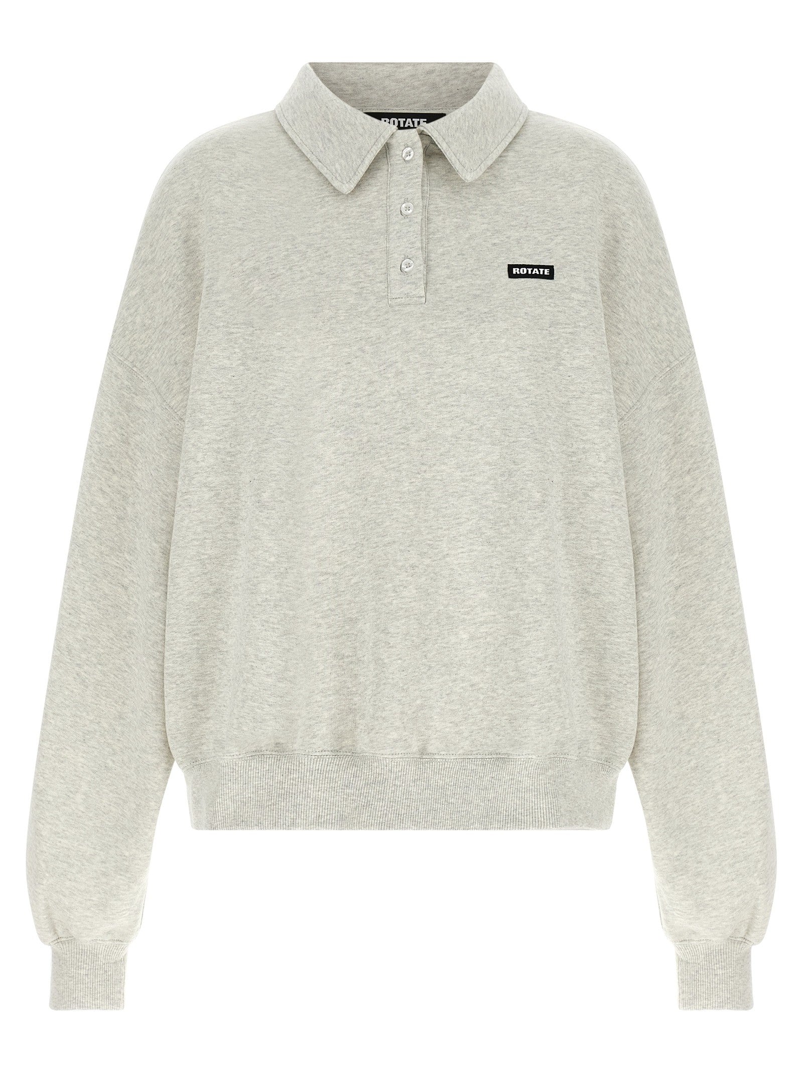 ROTATE Birger Christensen Fleece Polo Shirt White
