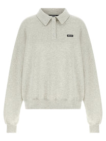 ROTATE Birger Christensen Fleece Polo Shirt White