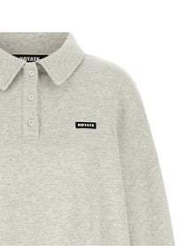 ROTATE Birger Christensen Fleece Polo Shirt White