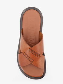 Loewe Men's Flex Leather Sandals Beige