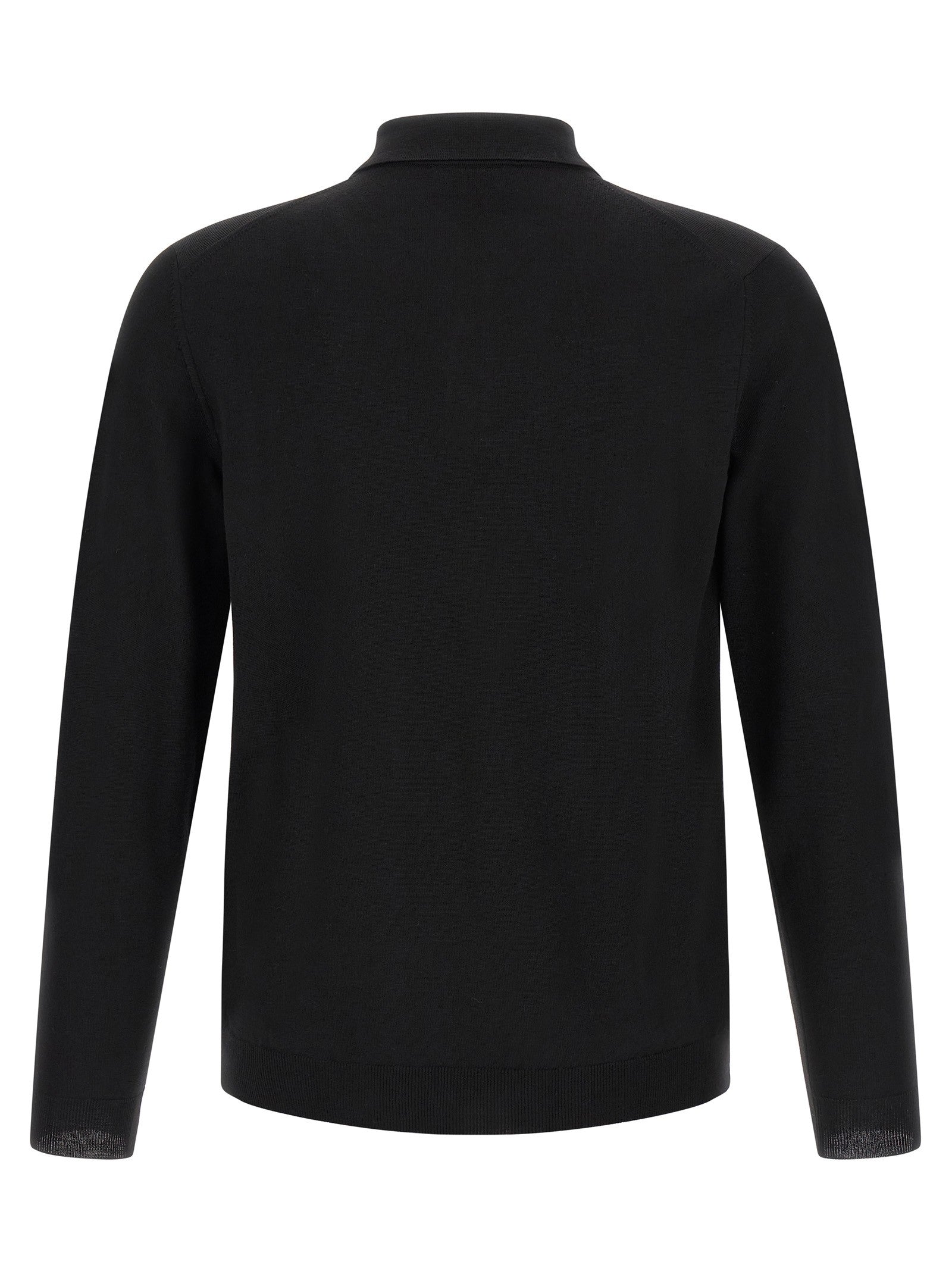 Zanone Flexwool Wool Polo Shirt Black