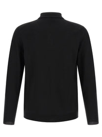 Zanone Flexwool Wool Polo Shirt Black