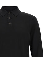 Zanone Flexwool Wool Polo Shirt Black, view 3
