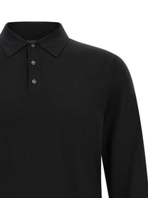 Zanone Flexwool Wool Polo Shirt Black