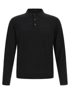 Zanone Flexwool Wool Polo Shirt Black