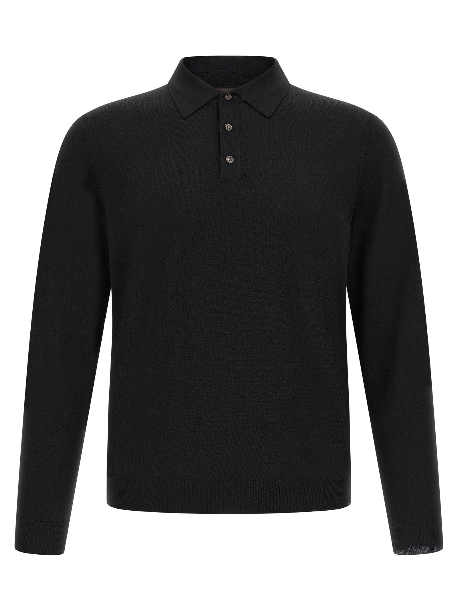 Zanone Flexwool Wool Polo Shirt Black