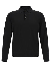 Zanone Flexwool Wool Polo Shirt Black