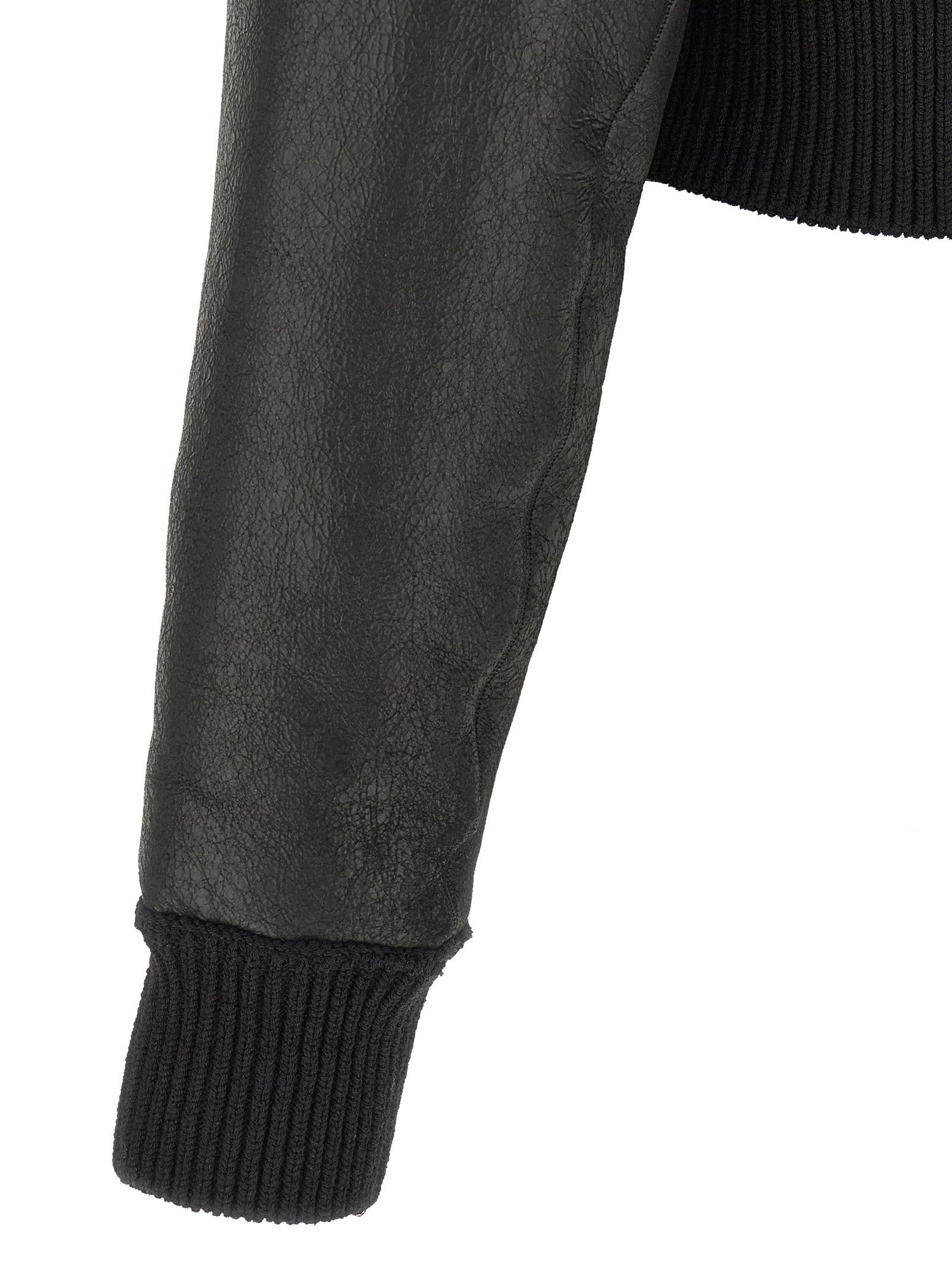 Rick Owens Flight Jkt Cropped Bomber Jacket Black