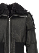 Rick Owens Flight Jkt Cropped Bomber Jacket Black, view 3