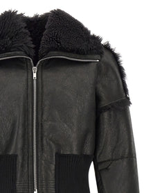 Rick Owens Flight Jkt Cropped Bomber Jacket Black