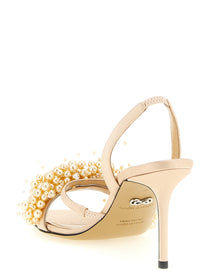 MACH &amp; MACH Floating Pearl Sandals Gold, view 3