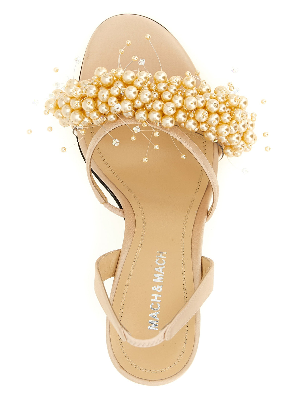 MACH &amp; MACH Floating Pearl Sandals Gold, view 4