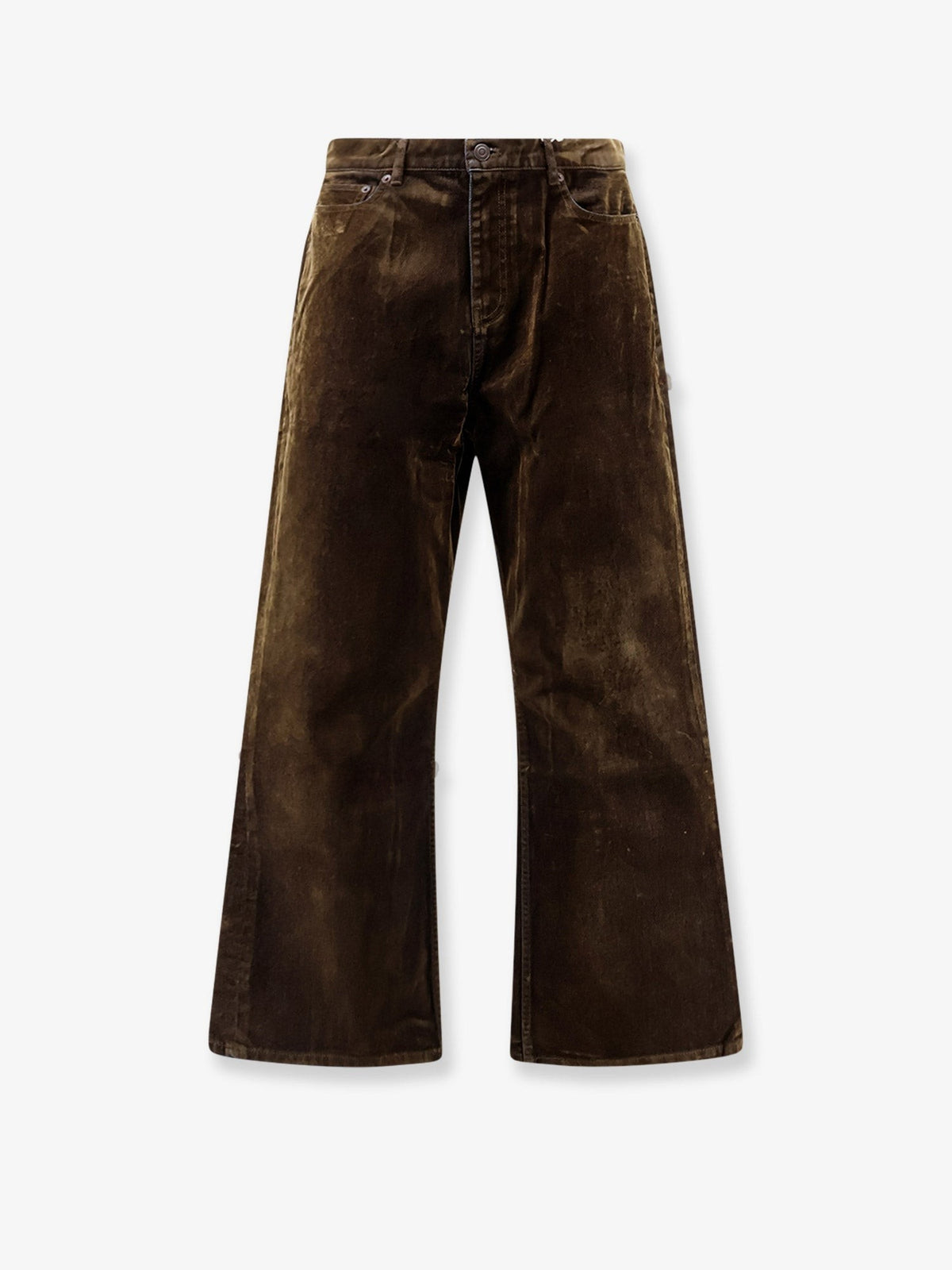 Tonywack Men's Flocked Cotton Jeans Brown