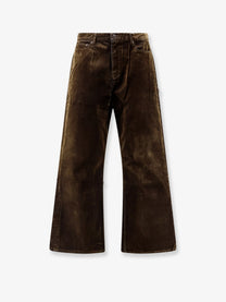 Tonywack Men's Flocked Cotton Jeans Brown