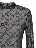 Marine Serre Flocked Moonogram Top Black, view 3