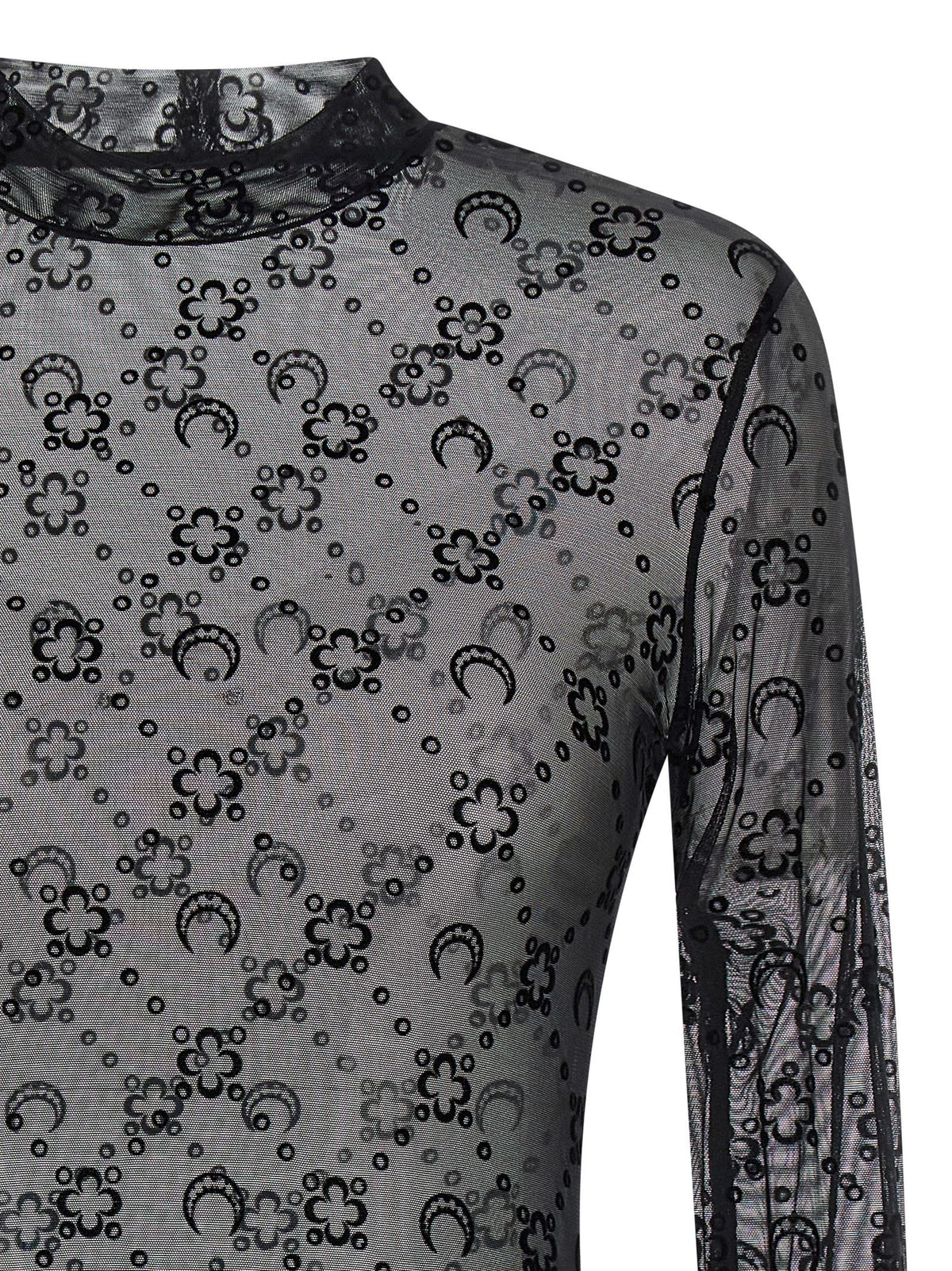 Marine Serre Flocked Moonogram Top Black, view 3