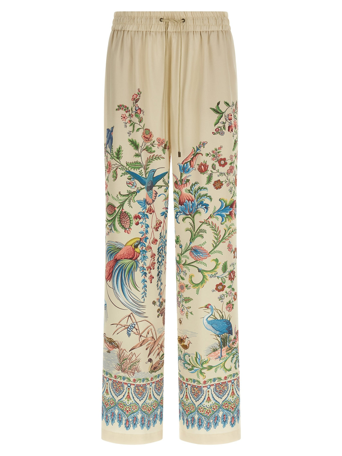 ETRO Flora and Fauna Printed Trousers Beige