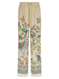 ETRO Flora and Fauna Printed Trousers Beige
