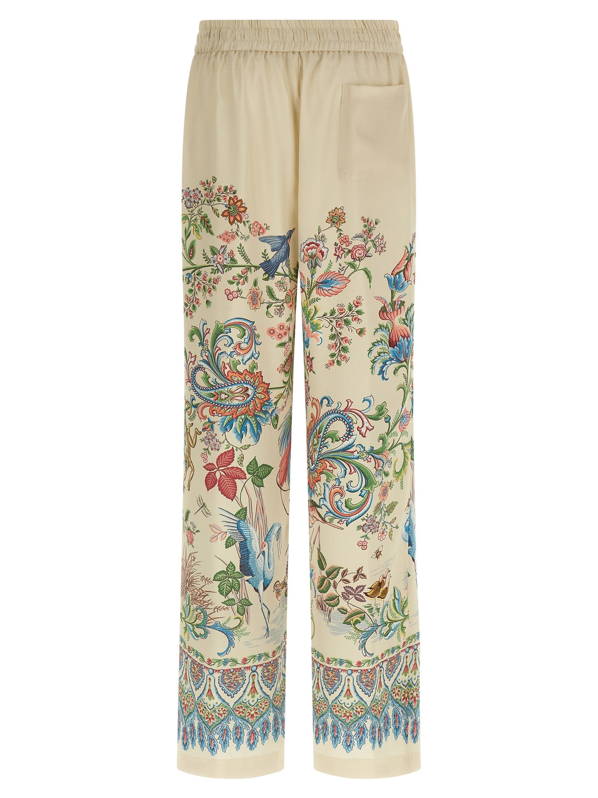 ETRO Flora and Fauna Printed Trousers Beige