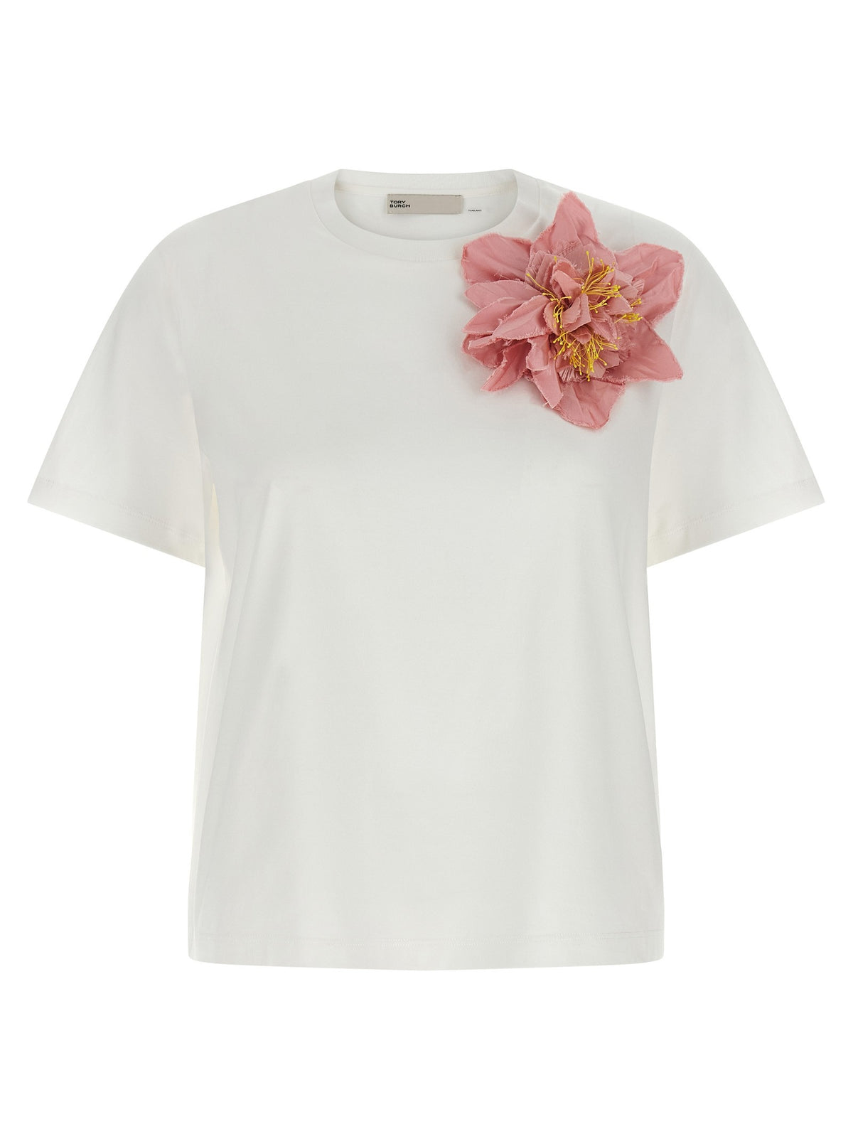 Tory Burch Floral Applique Shirt Blue