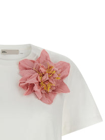 Tory Burch Floral Applique Shirt Blue