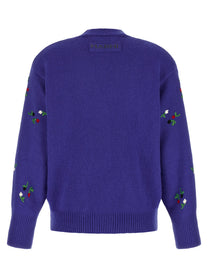 Marni Floral Embroidery Cardigan Blue