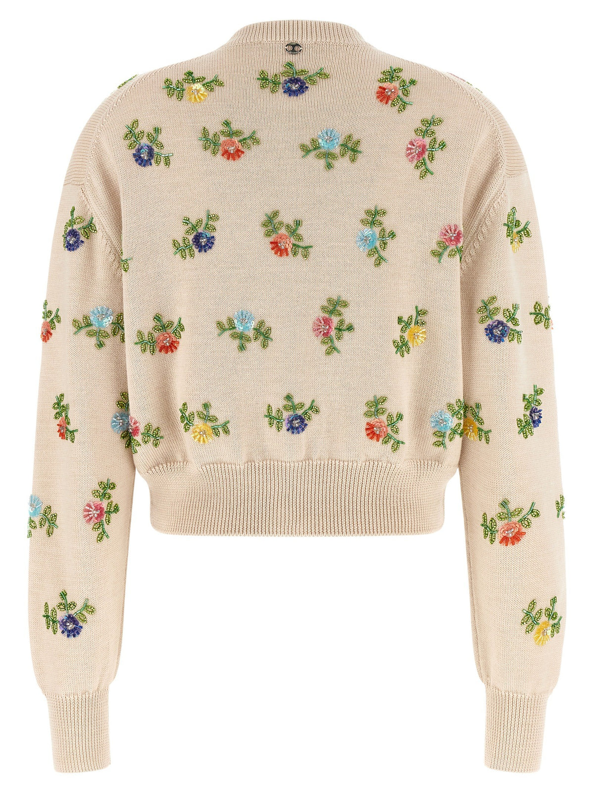 Rabanne Floral Embroidery Cardigan Beige, view 2