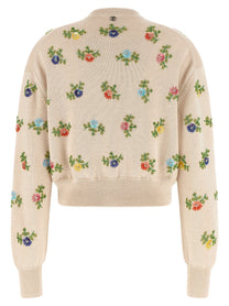 Rabanne Floral Embroidery Cardigan Beige, view 2
