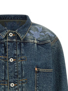 Kenzo Floral Embroidery Denim Jacket Blue, view 3