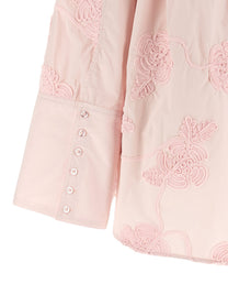 ROTATE Birger Christensen Floral Embroidery Shirt Blue