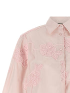 ROTATE Birger Christensen Floral Embroidery Shirt Blue, view 3