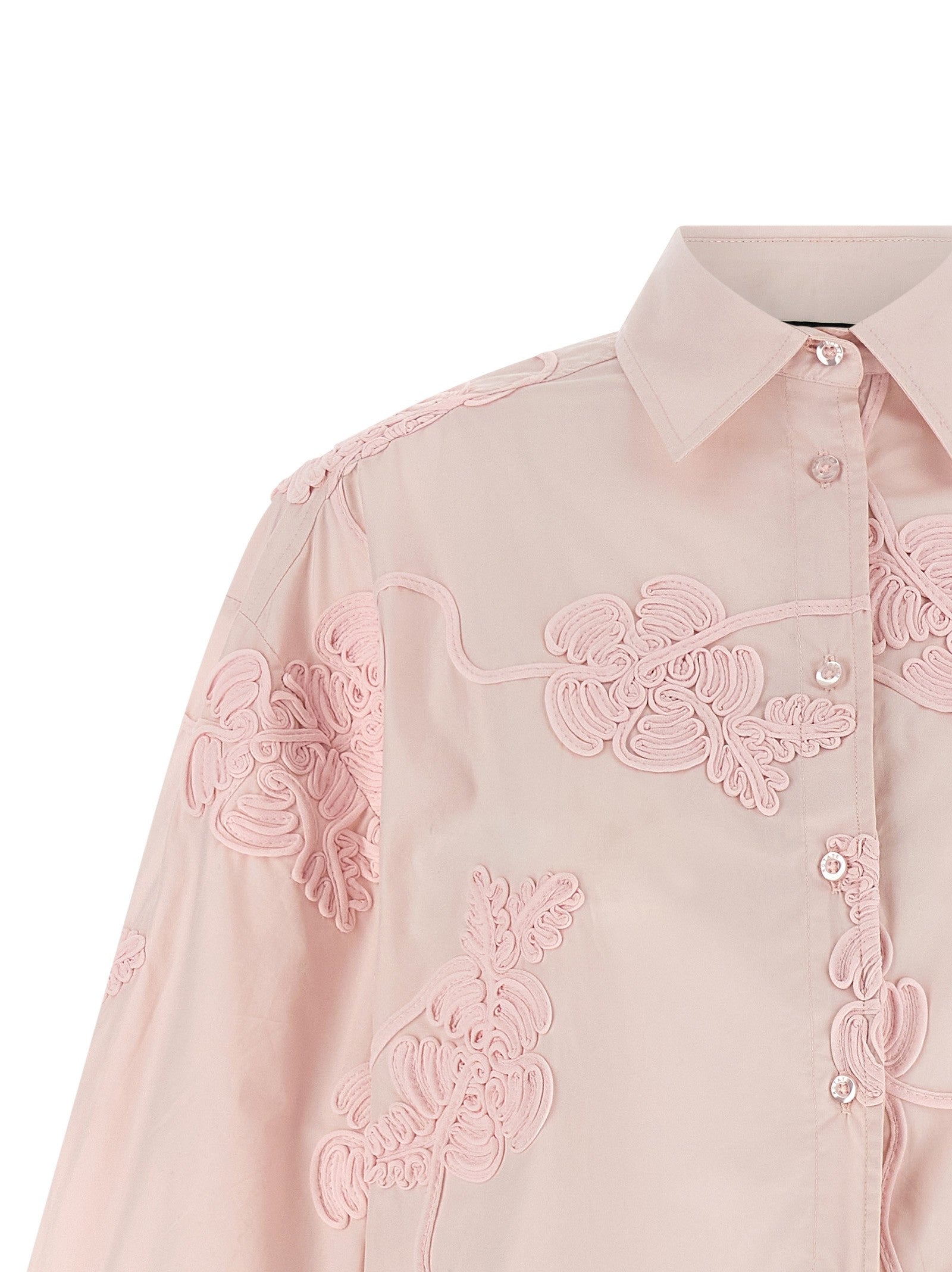 ROTATE Birger Christensen Floral Embroidery Shirt Blue