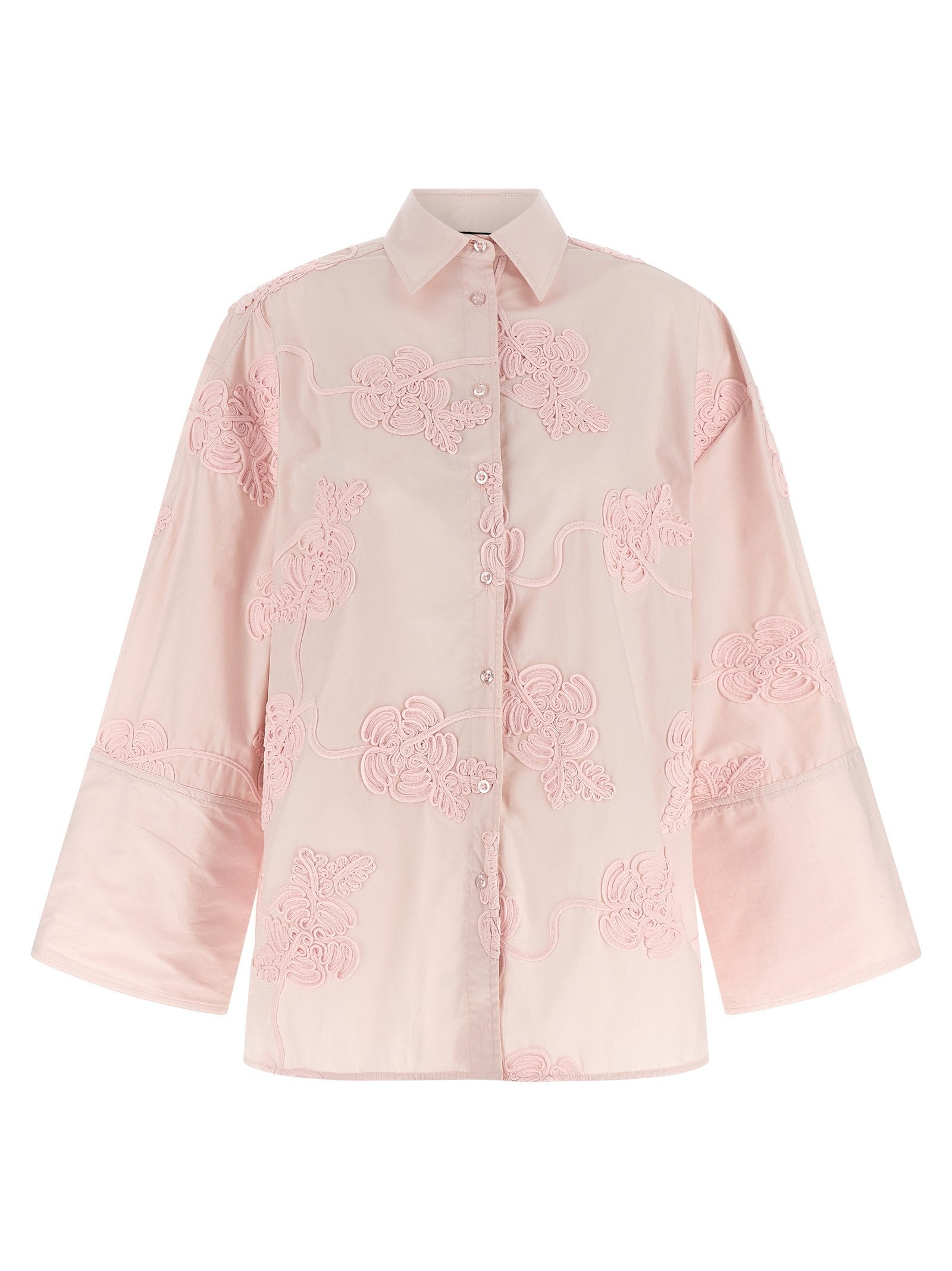 ROTATE Birger Christensen Floral Embroidery Shirt Blue