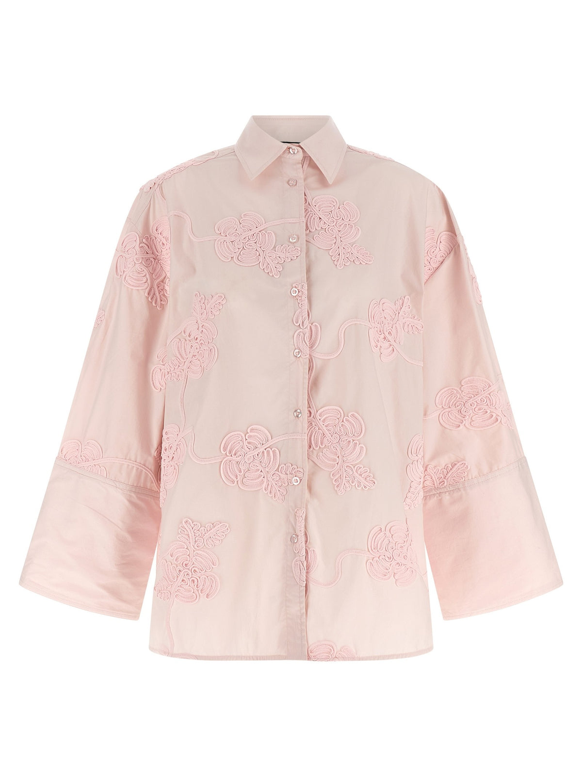 ROTATE Birger Christensen Floral Embroidery Shirt Blue