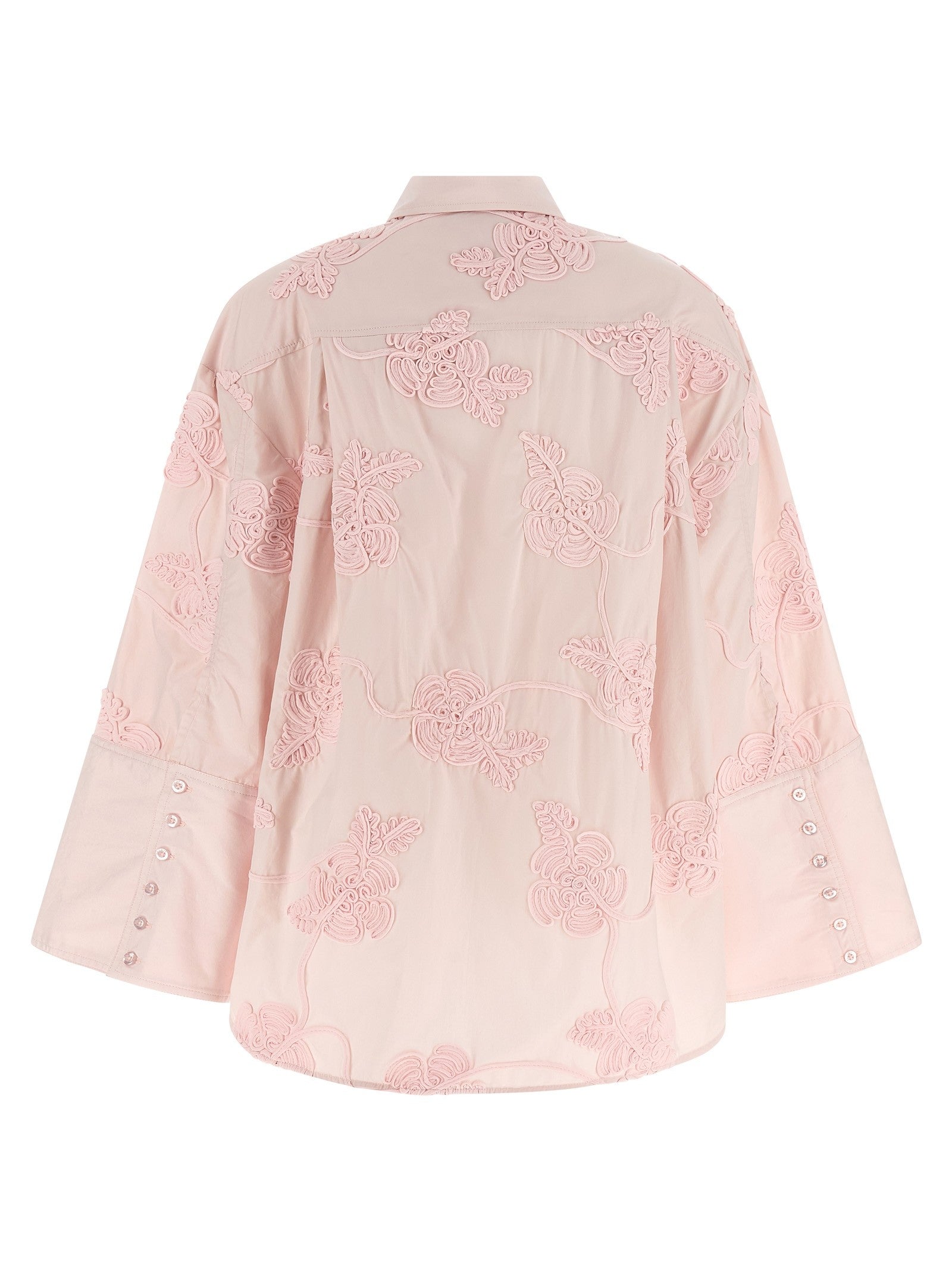 ROTATE Birger Christensen Floral Embroidery Shirt Blue