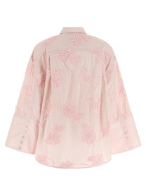 ROTATE Birger Christensen Floral Embroidery Shirt Blue