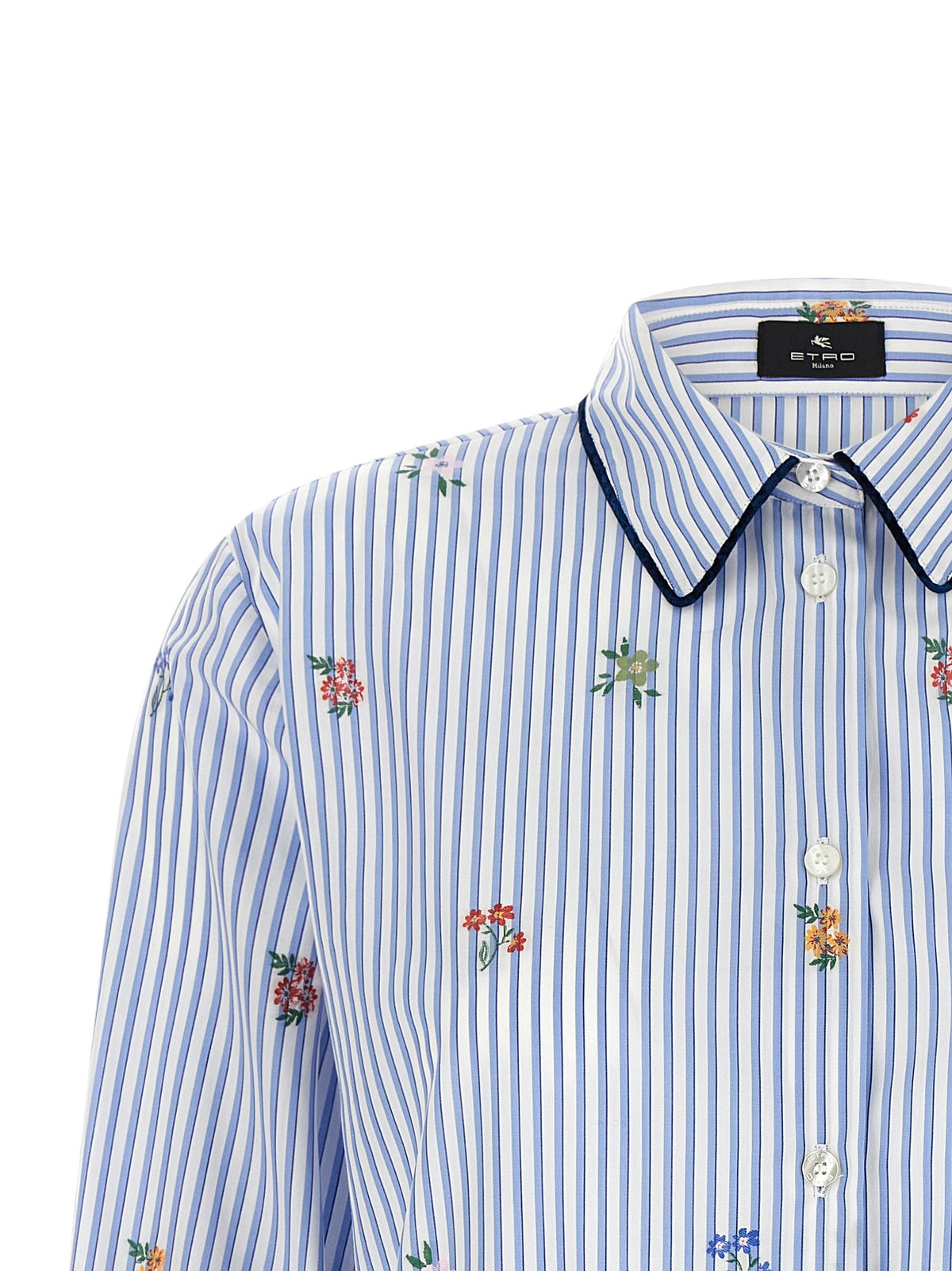 ETRO Floral Embroidery Shirt Blue