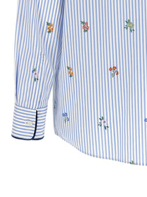 ETRO Floral Embroidery Shirt Blue