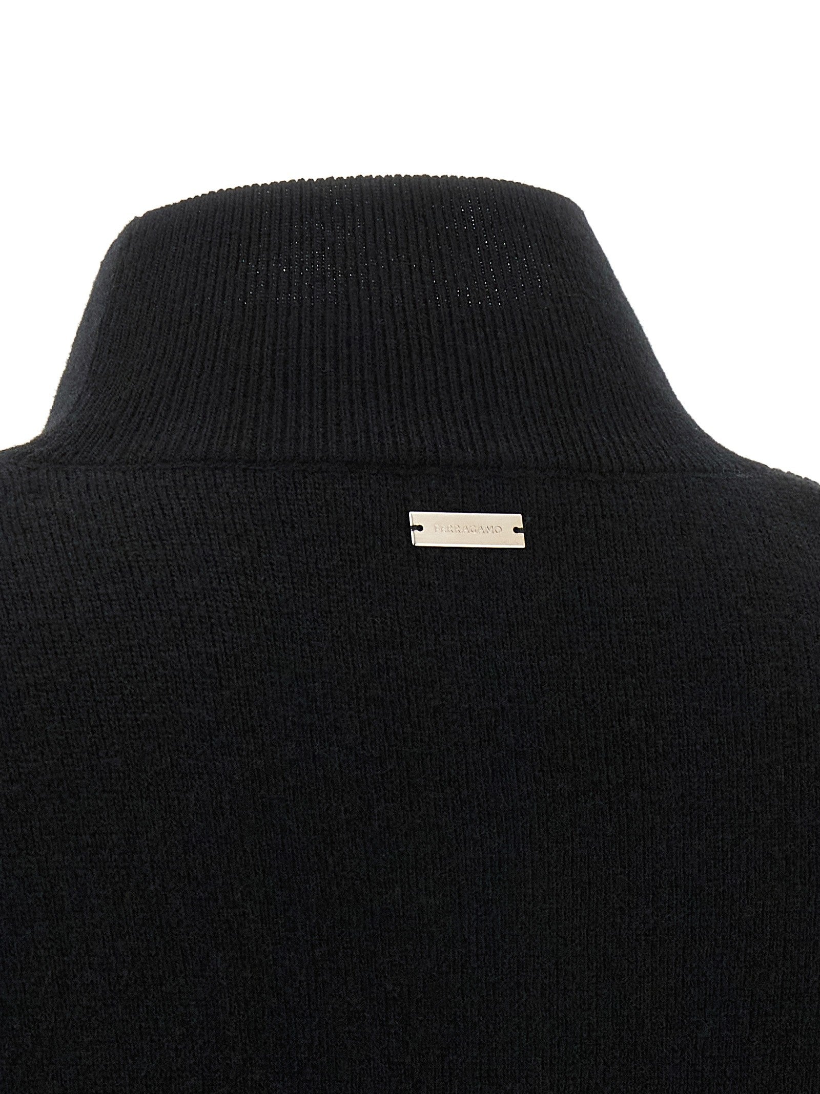 Ferragamo Floral Insert Sweater Black