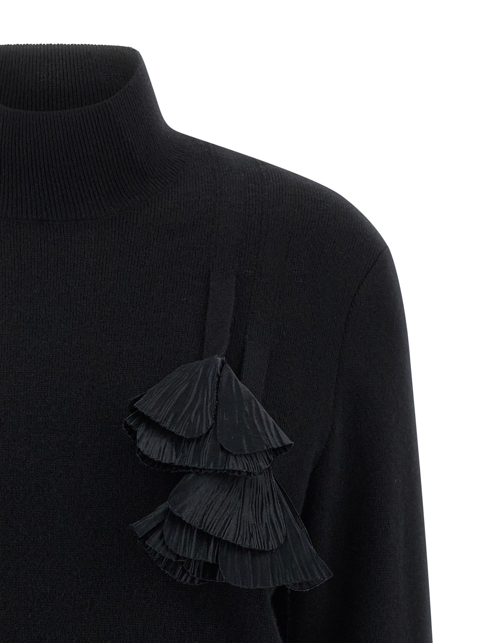 Ferragamo Floral Insert Sweater Black