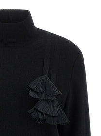 Ferragamo Floral Insert Sweater Black