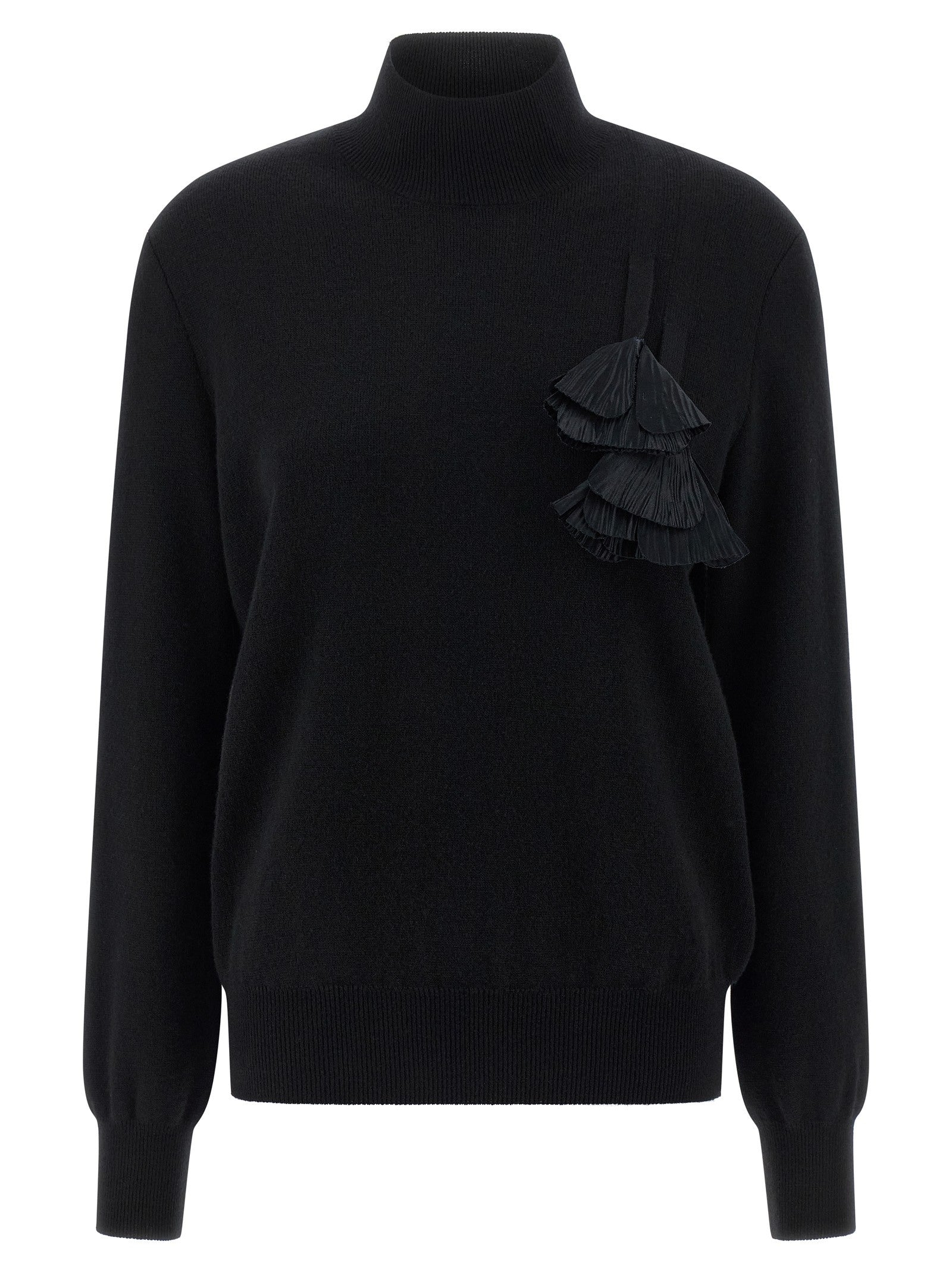 Ferragamo Floral Insert Sweater Black