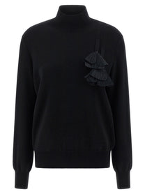 Ferragamo Floral Insert Sweater Black
