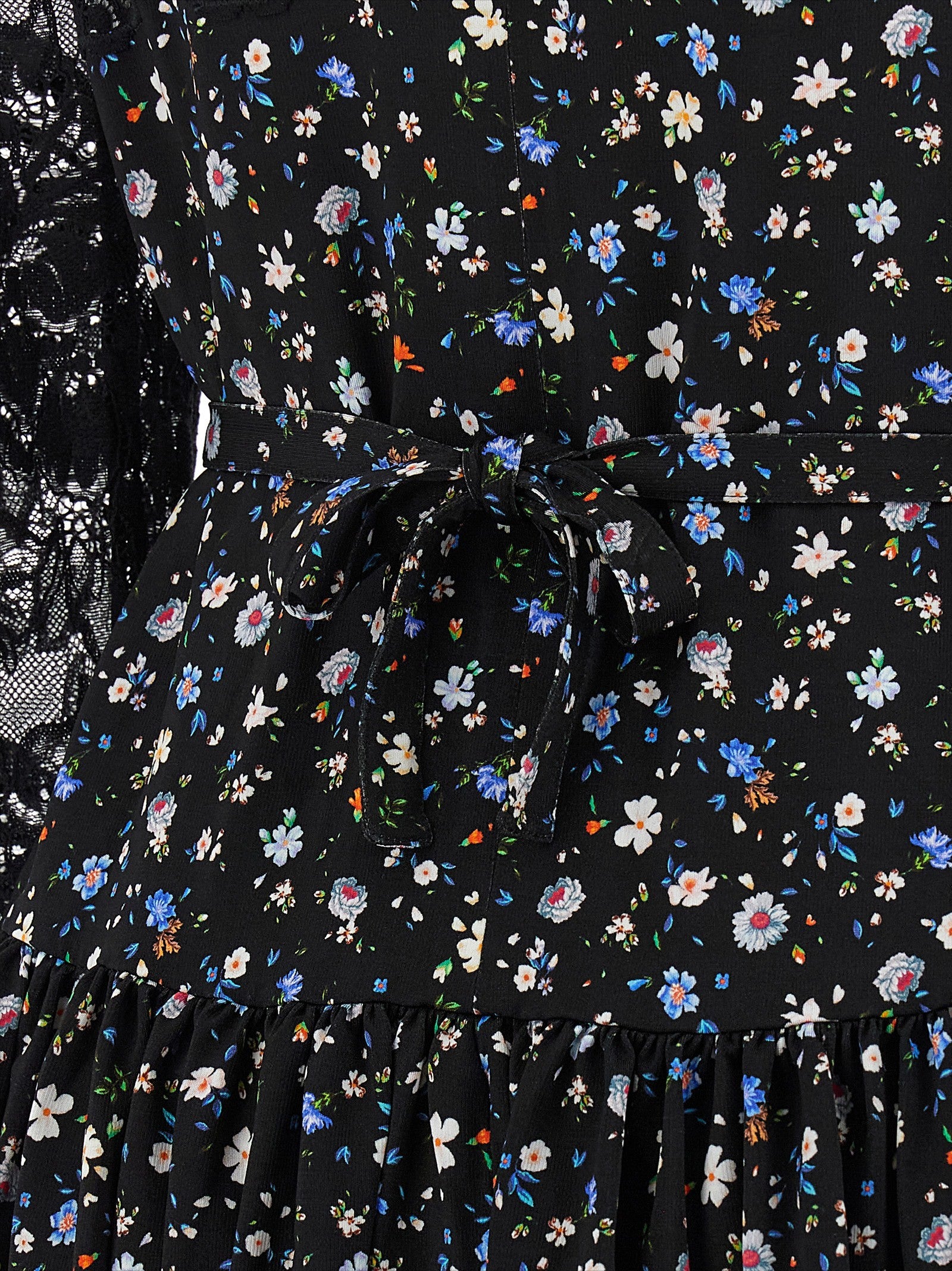 Rabanne Floral Lace Dress Black