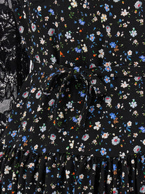 Rabanne Floral Lace Dress Black
