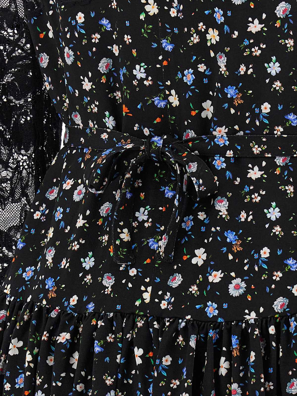 Rabanne Floral Lace Dress Black, view 4