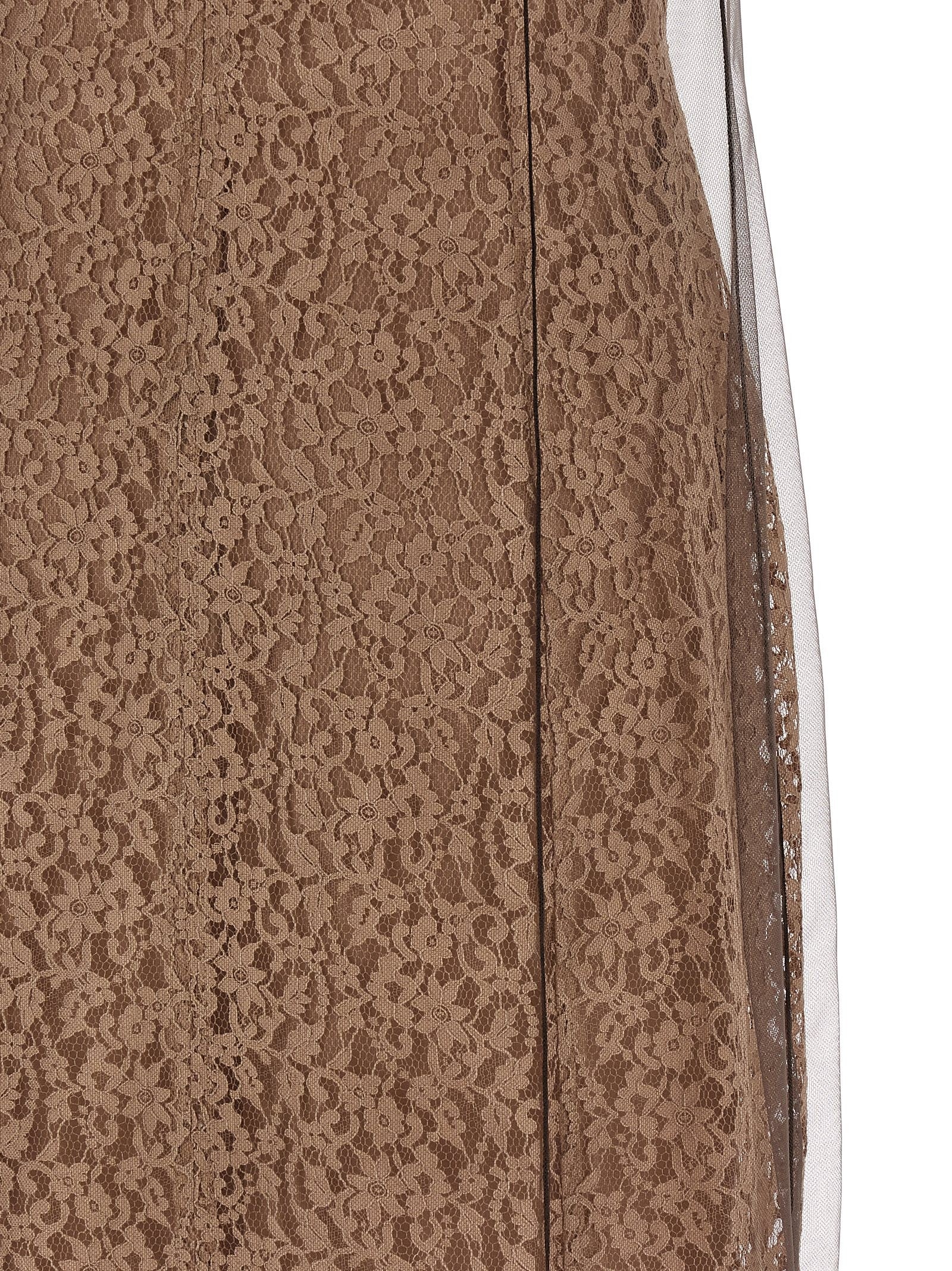 Fendi Floral Lace Dress Beige