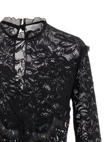 Rabanne Floral Lace Dress Black