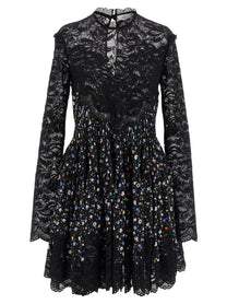 Rabanne Floral Lace Dress Black